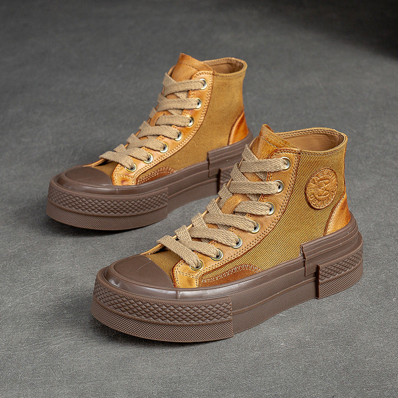 Women Casual Fashion Patchwork Flat Ankle Boots-RAIIFY