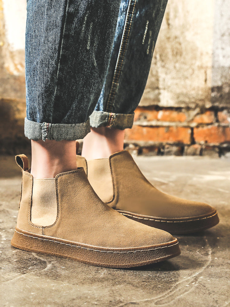 Men Casual Retro Leather Ankle Boots-RAIIFY