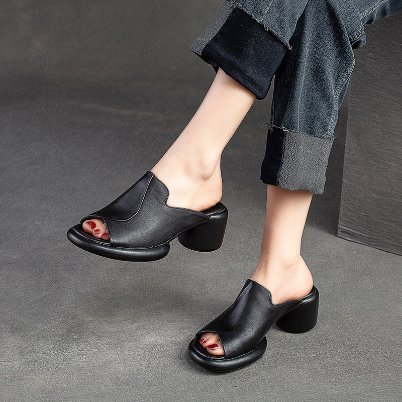 Women Summer Retro Chunky Heel Sandals-RAIIFY