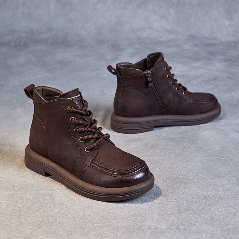 Women Retro Suede Handmade Casual Ankle Boots-RAIIFY