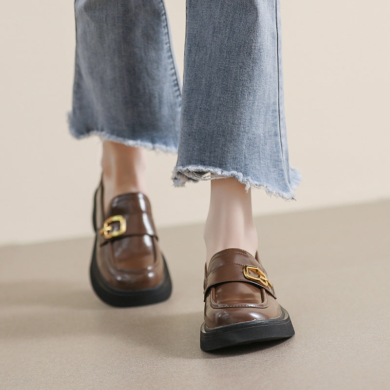 Women Retro Lug Sole Comfort Loafers-RAIIFY