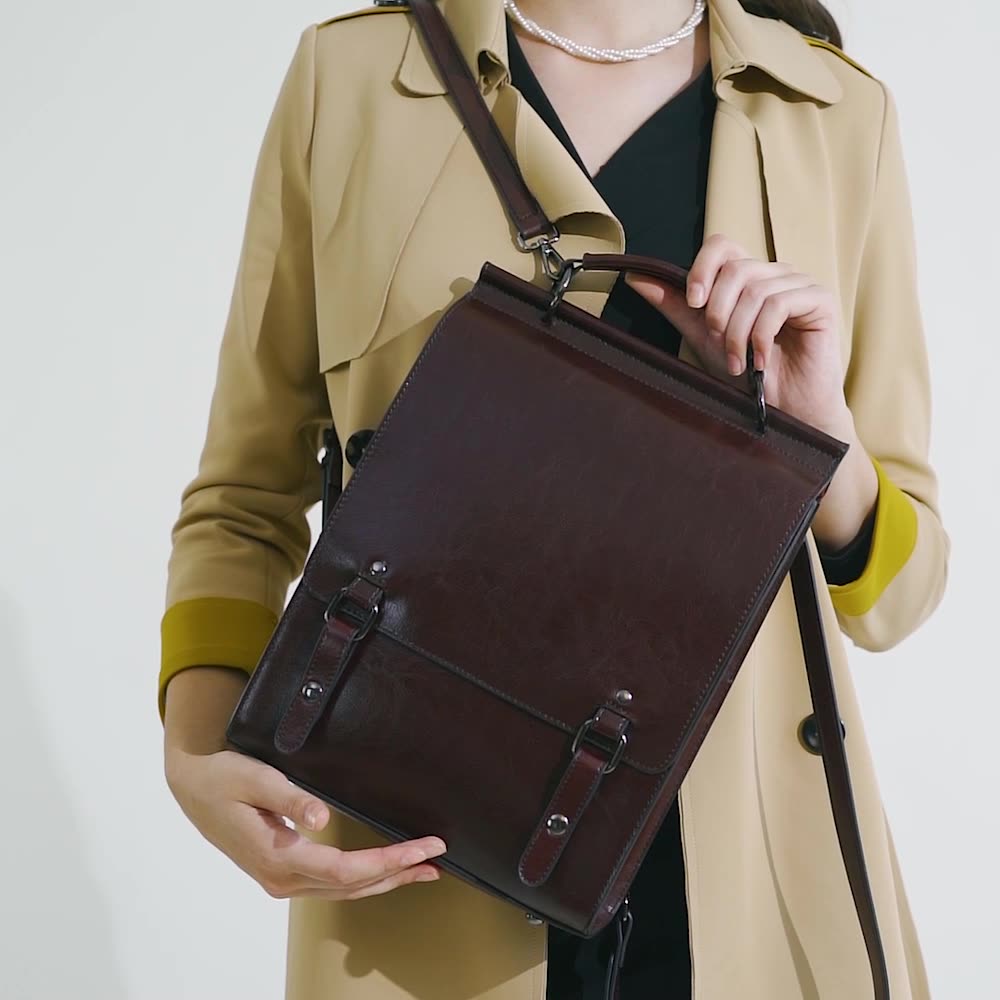 Women Vintage Cowhide Minimalist Backpack-RAIIFY