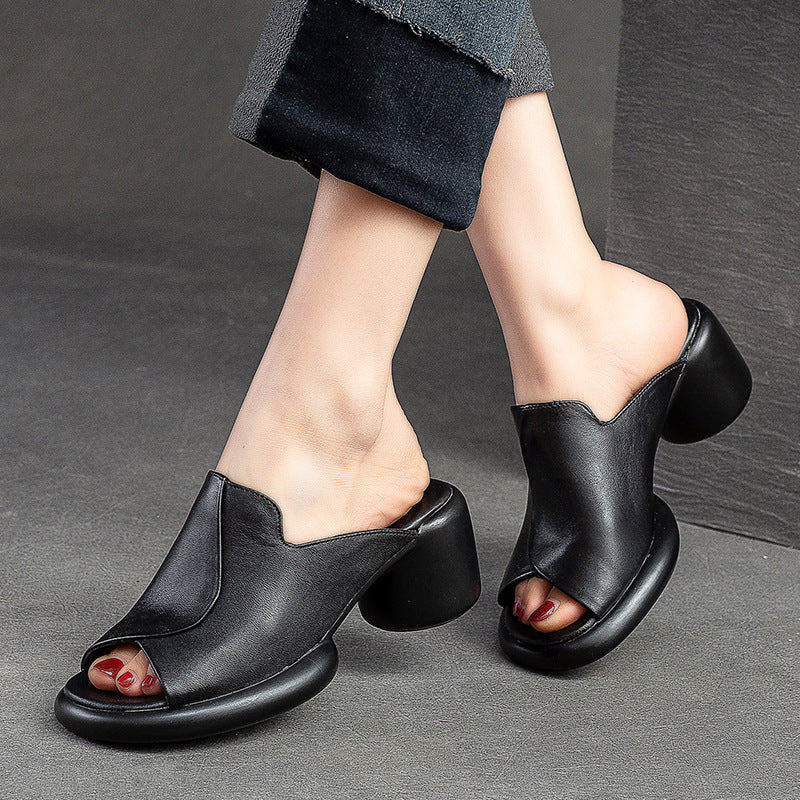 Women Summer Retro Chunky Heel Sandals-RAIIFY