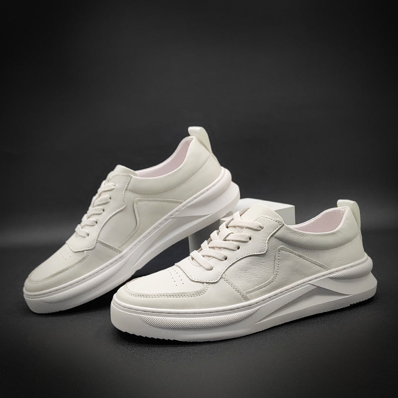 Men New Trend Fashion Leather Casual White Sneakers-RAIIFY