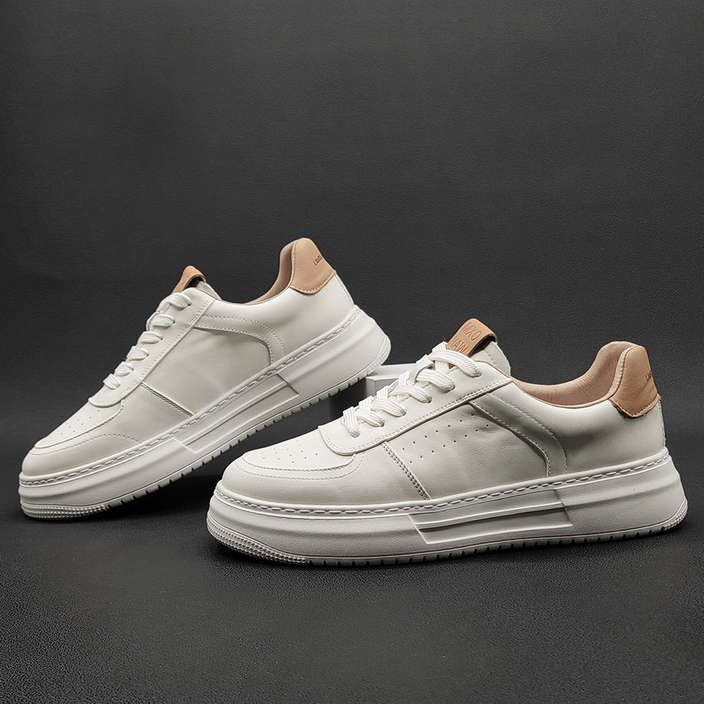 Men Fashion Cowhide Leather Casual Sneakers-RAIIFY