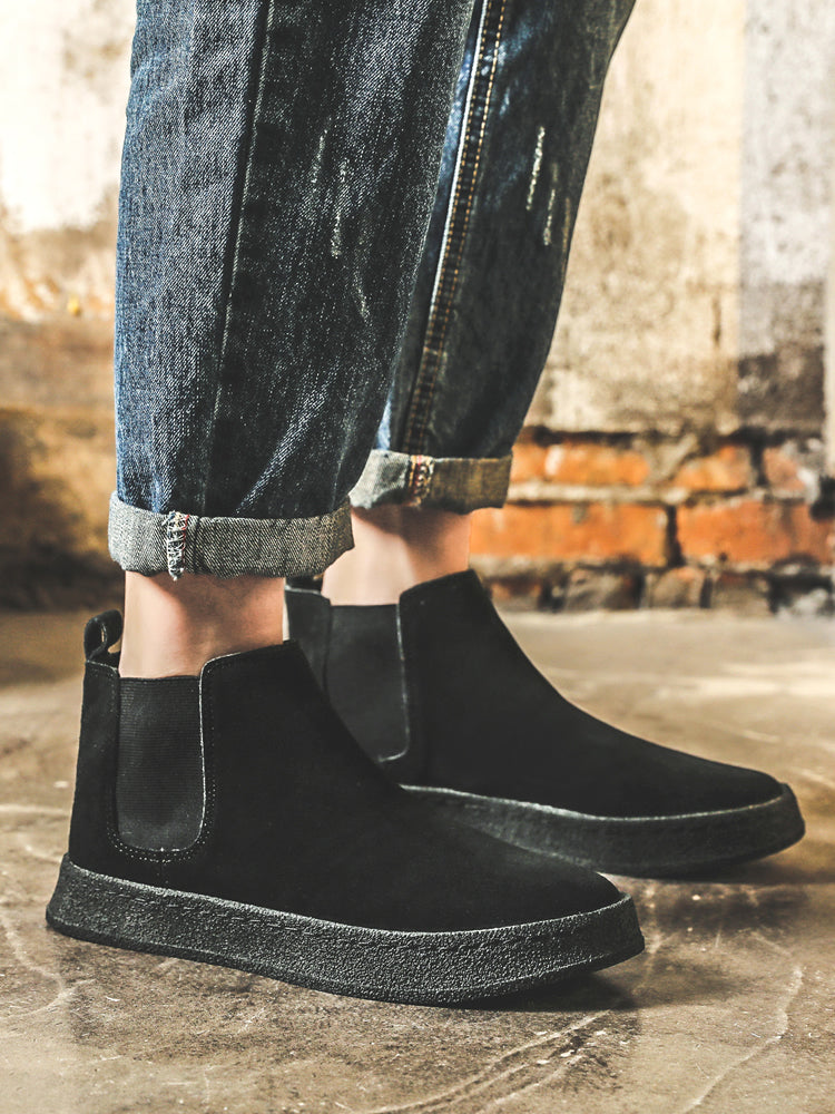 Men Casual Retro Leather Ankle Boots-RAIIFY