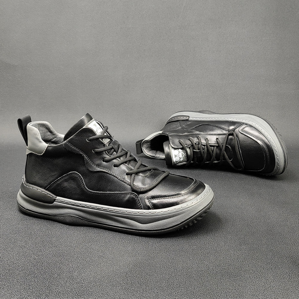 Men Fashion Patchwork Leather Casual Shoes-RAIIFY