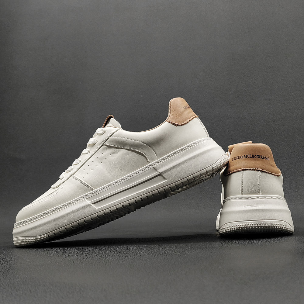 Men Fashion Cowhide Leather Casual Sneakers-RAIIFY