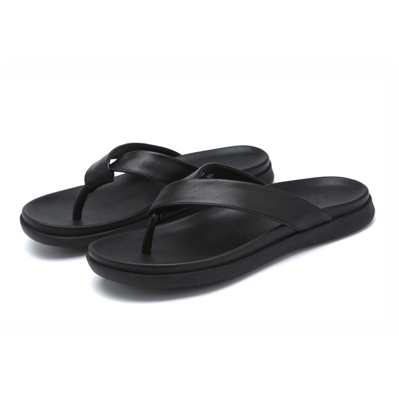 Men Summer Leather Flip-Flops Slide Sandals-RAIIFY