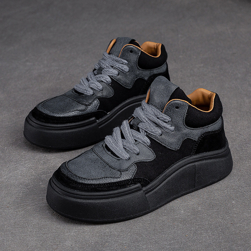 Women Retro Patchwork Thick Soled Casual Shoes-RAIIFY