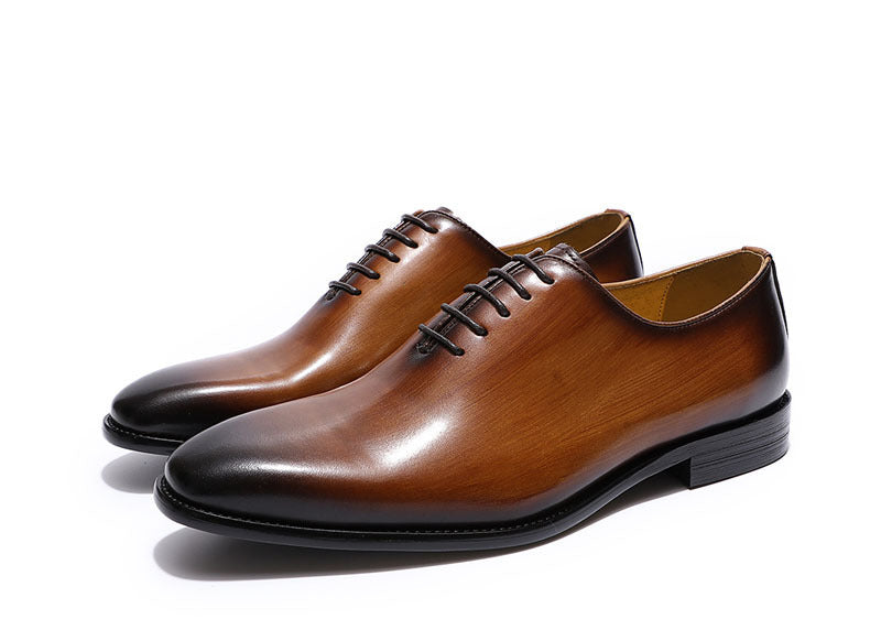 Men Leather Handmade Dress Oxford Shoes-RAIIFY
