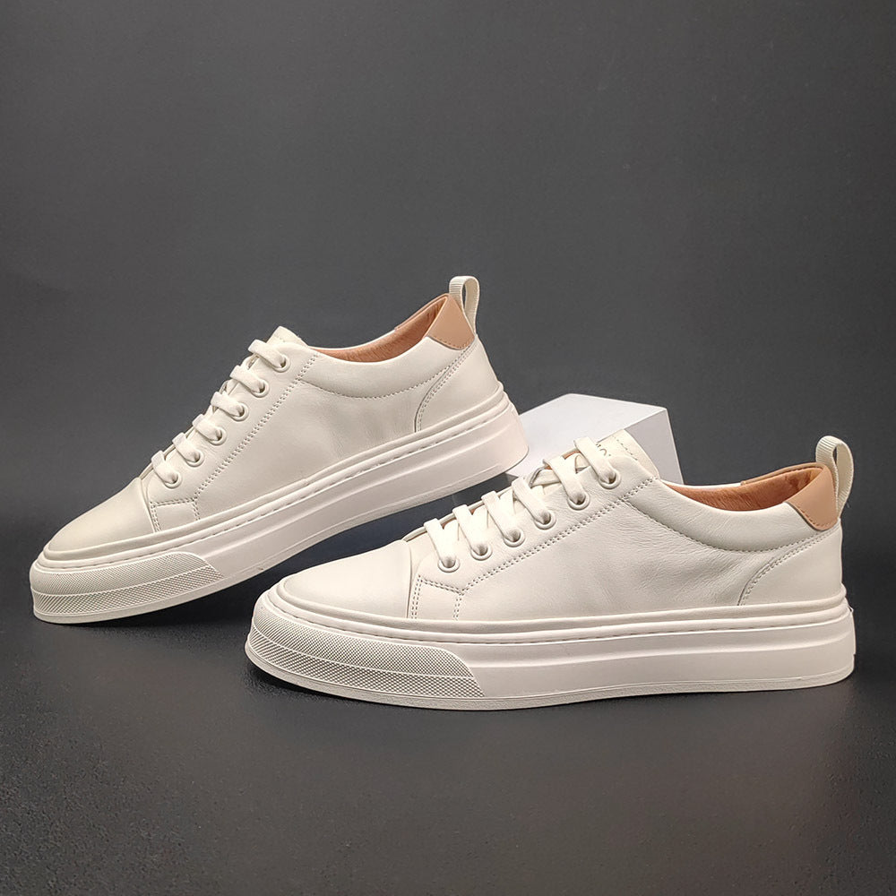 Men Fashion Minimalist Leather Casual Court Sneakers-RAIIFY