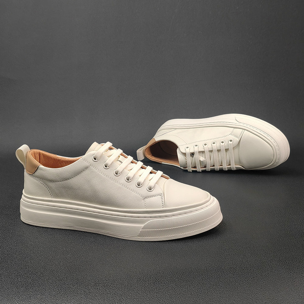 Men Fashion Minimalist Leather Casual Court Sneakers-RAIIFY