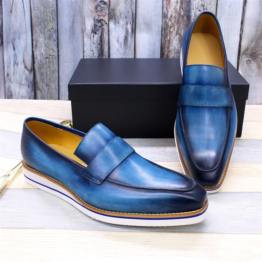 Men Casual Leather Flat Retro Loafers-RAIIFY