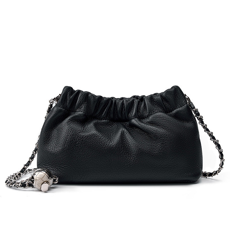 Women Minimalist Soft Leather Chain Strap Cross Body Bag-RAIIFY