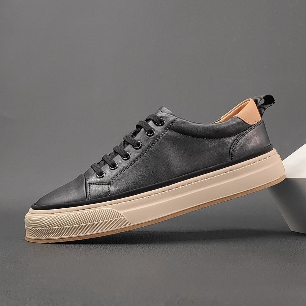 Men Fashion Minimalist Leather Casual Court Sneakers-RAIIFY