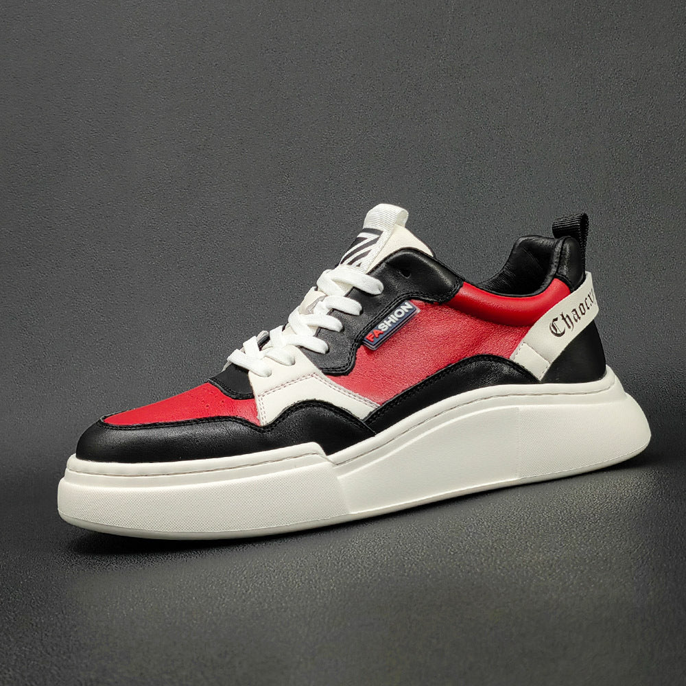 Men Fashion Breathable Patchwork Leather Casual Sneakers-RAIIFY