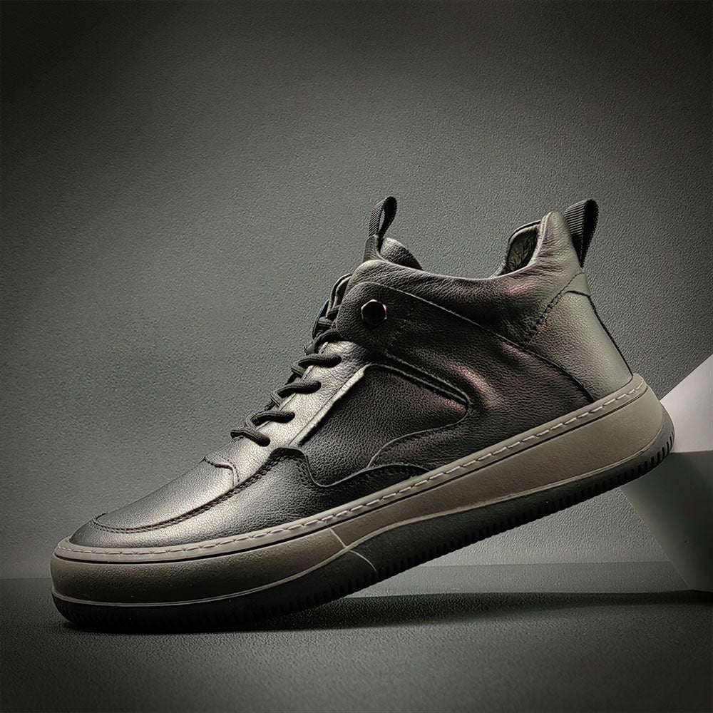 Men Minimalist Leather Flat Casual Work Shoes-RAIIFY