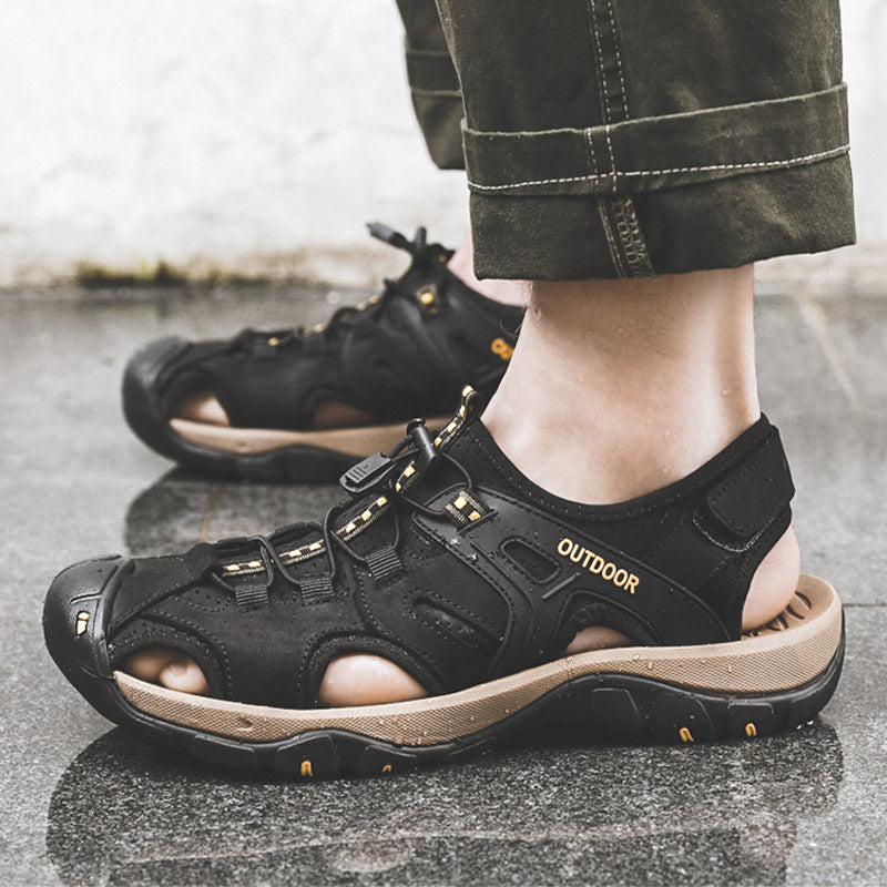 Men Summer Fashion Outdoor Leather Sandals-RAIIFY