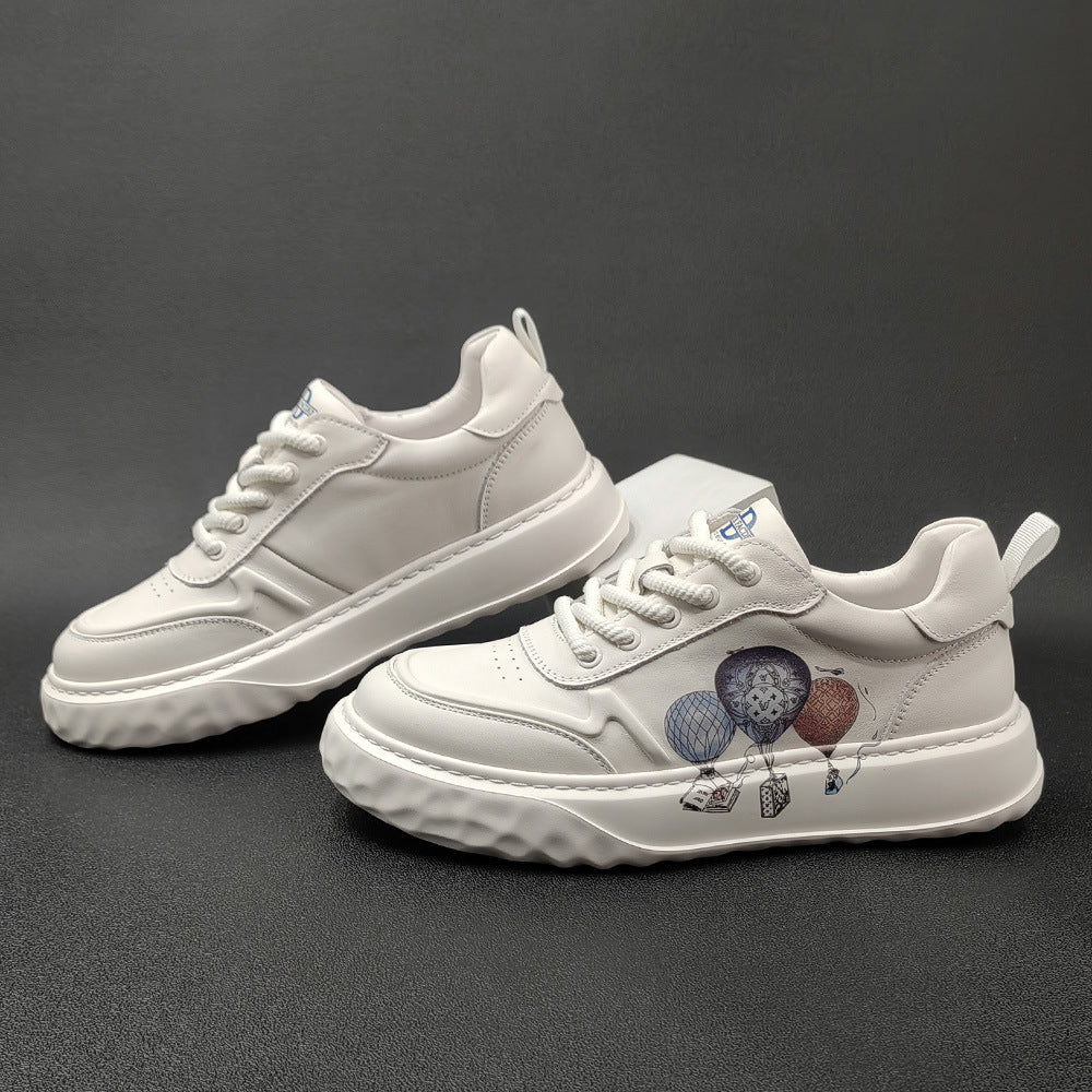 Men Fashion Leather Flat Lace-up Casual Sneakers-RAIIFY