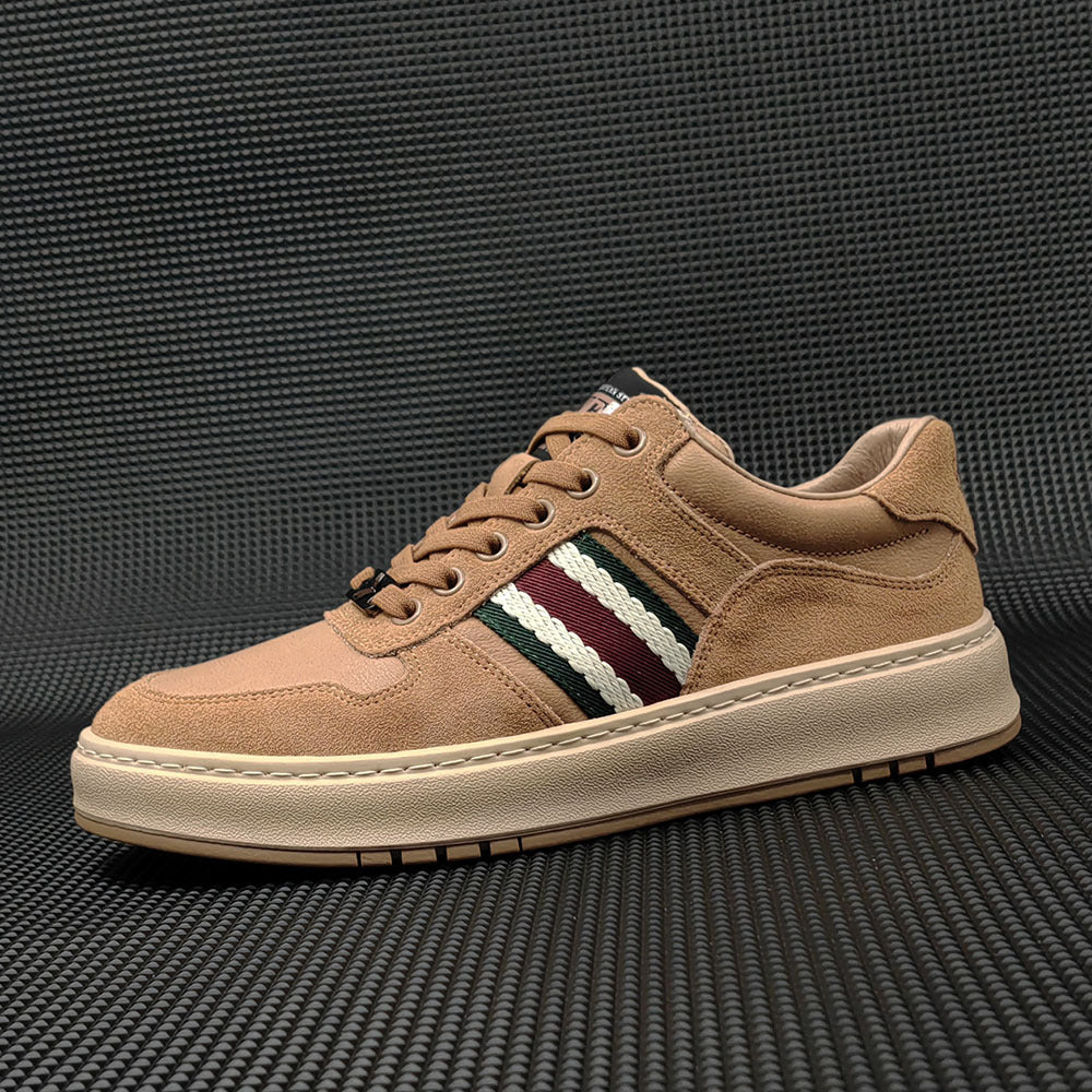 Men Patchwork Leather Stylish Flat Casual Sneakers-RAIIFY