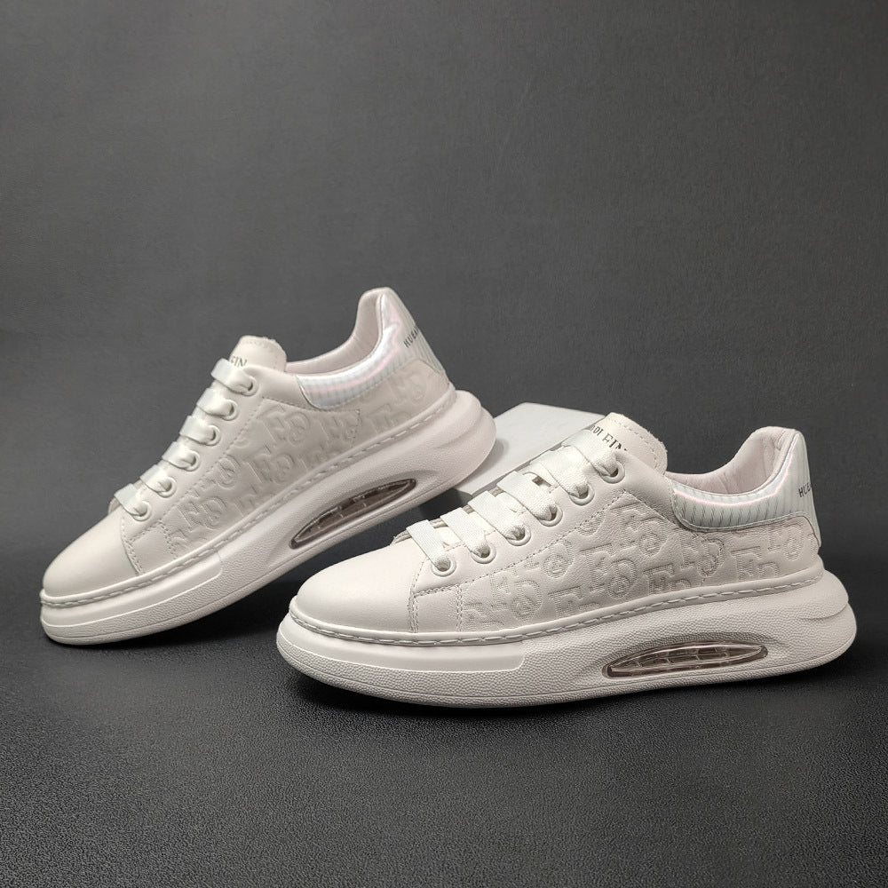 Men Fashion Figured Leather Casual Sneakers-RAIIFY