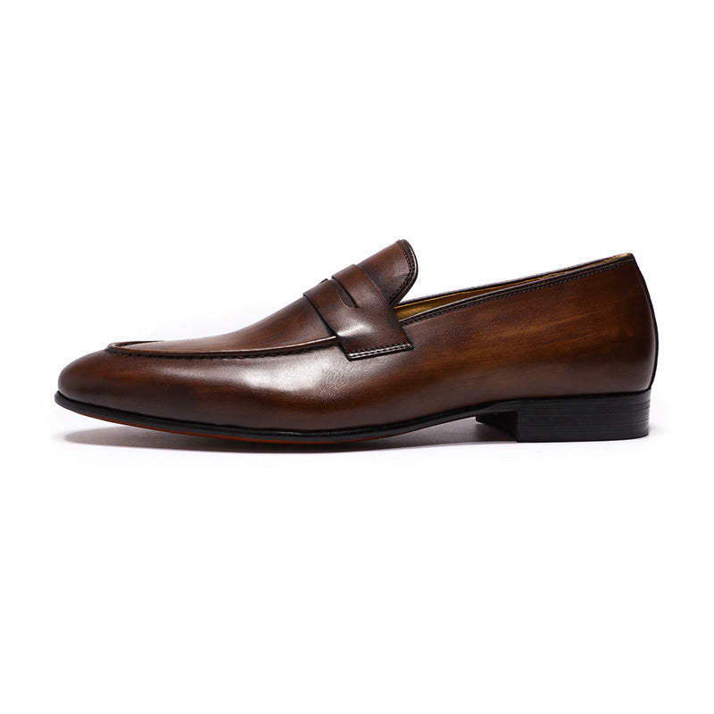 Men Cowhide Casual Leather Retro Loafers-RAIIFY
