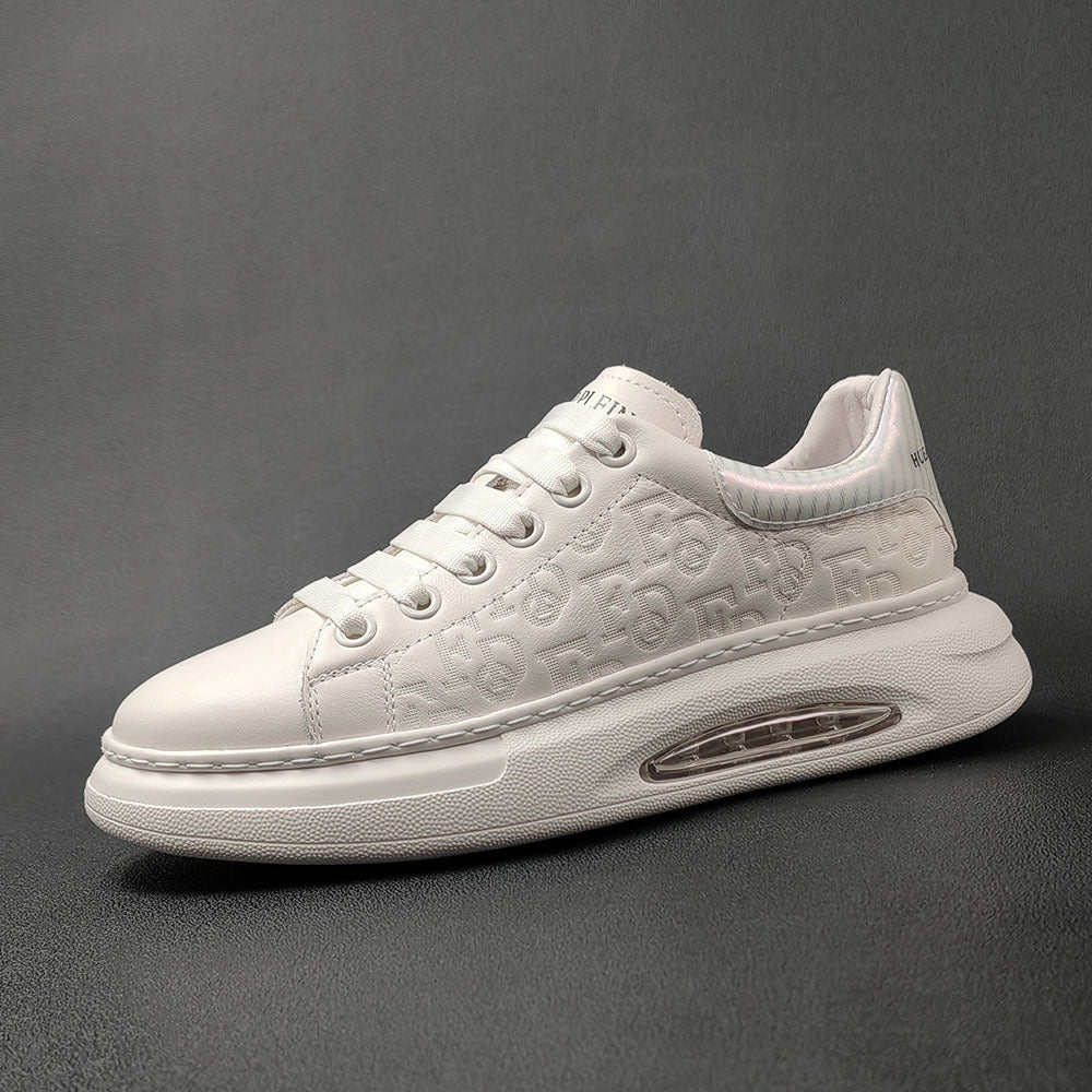 Men Fashion Figured Leather Casual Sneakers-RAIIFY