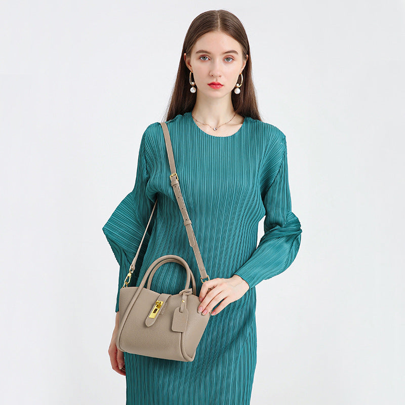 Women Casual Leather Bucket Bag-RAIIFY