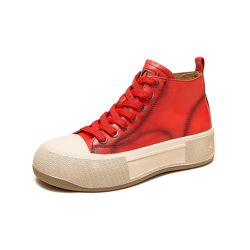 Women Stylish Casual Leather Flat Ankle Boots-RAIIFY