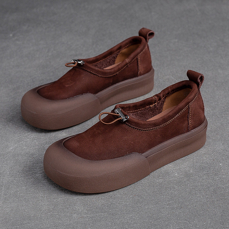 Women Minimalist Soft Leather Flat Casual Shoes-RAIIFY