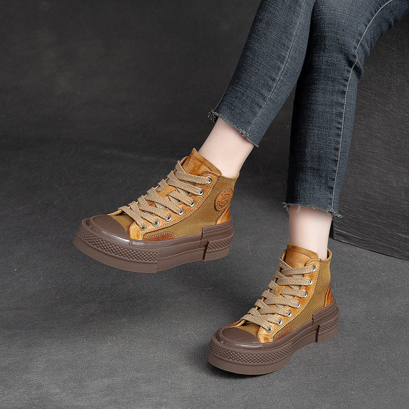 Women Casual Fashion Patchwork Flat Ankle Boots-RAIIFY