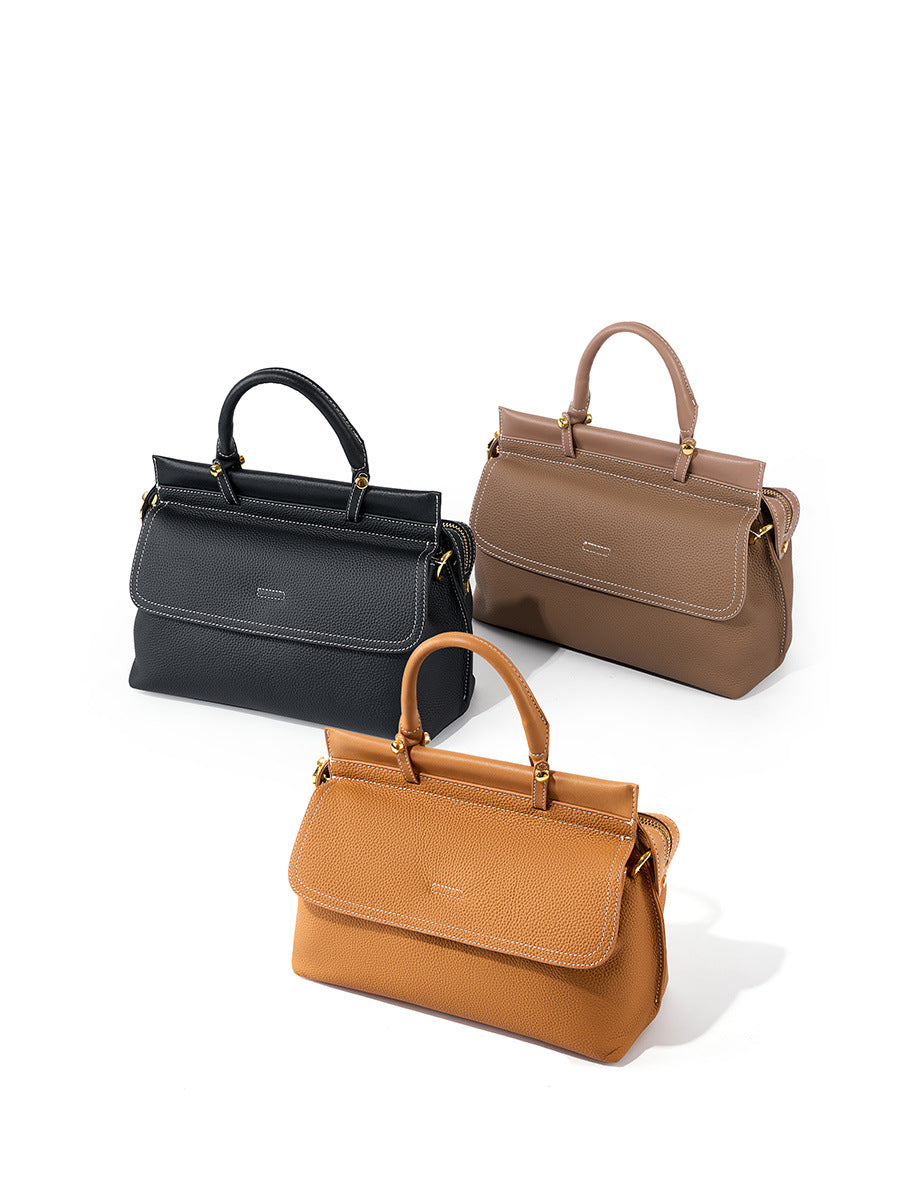 Women Fashion Casual Cowhide Leather Tote Bag-RAIIFY