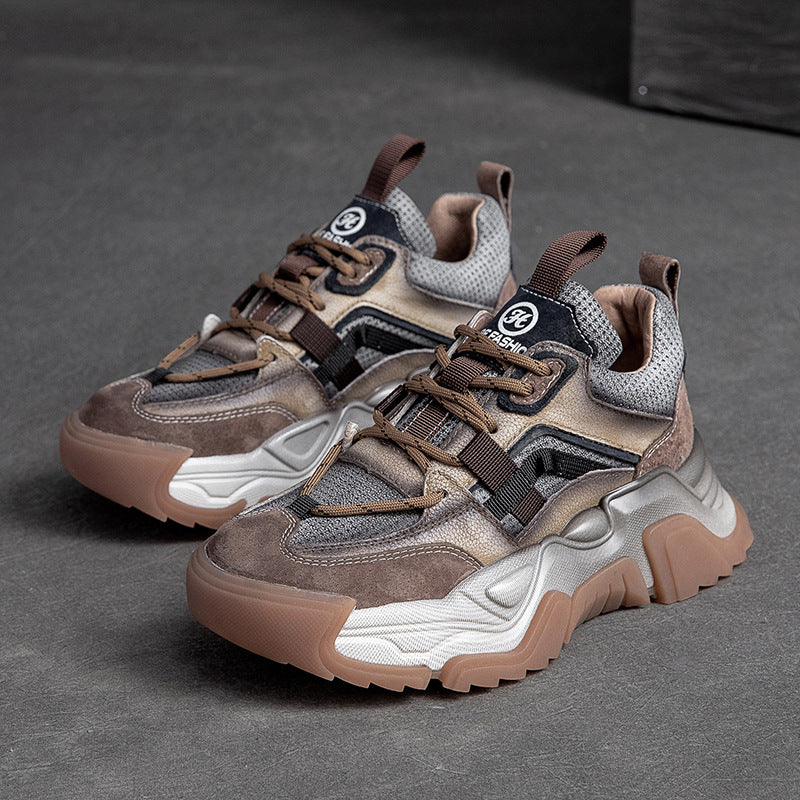 Women Retro Patchwork Casual Platform Dad Sneakers-RAIIFY