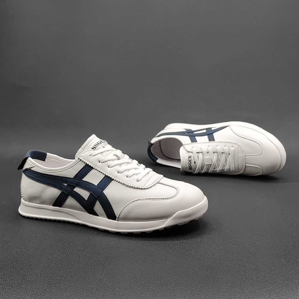 Men Stylish Patchwork Leather Casual Sneakers-RAIIFY