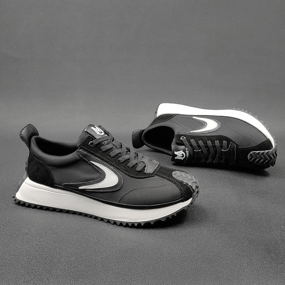 Men Fashion Patchwork Leather Casual Sneakers-RAIIFY