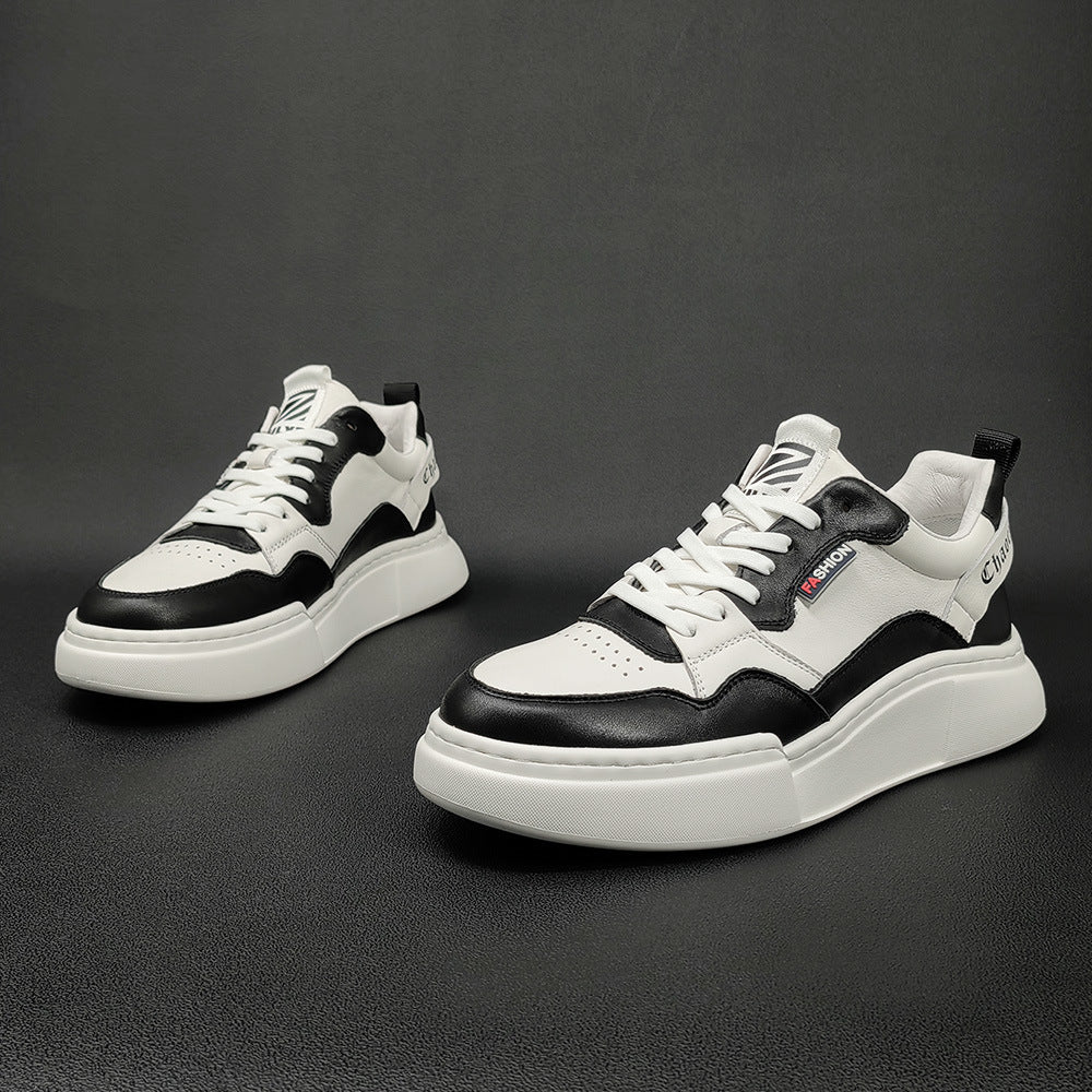 Men Fashion Breathable Patchwork Leather Casual Sneakers-RAIIFY