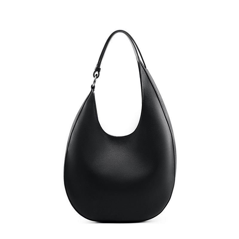 Women Minimalist Solid Soft Leather Tote Shoulder Bag-RAIIFY