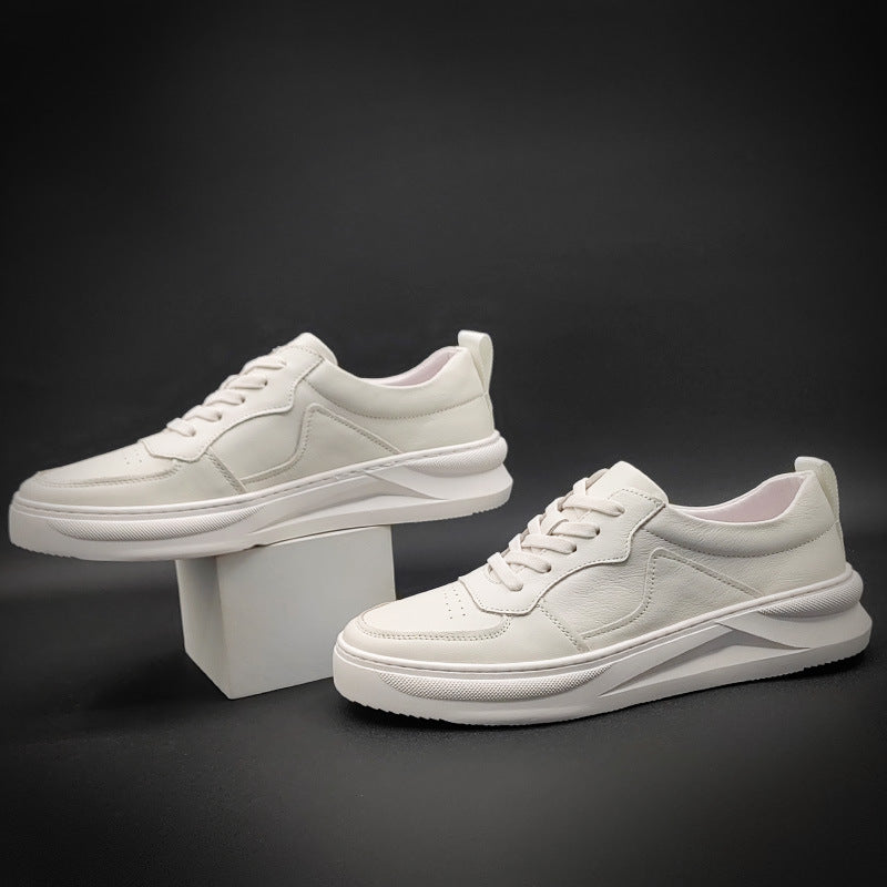 Men New Trend Fashion Leather Casual White Sneakers-RAIIFY