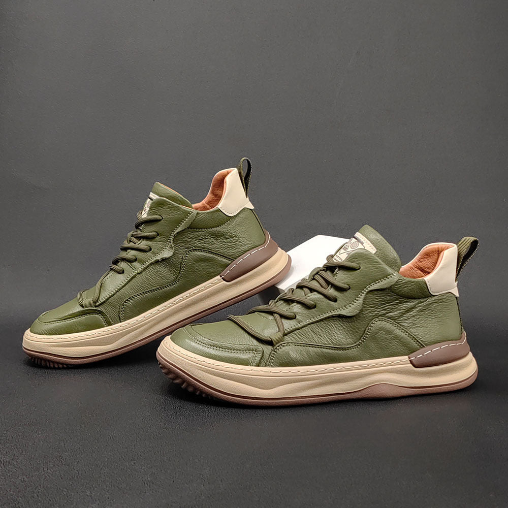 Men Fashion Patchwork Leather Casual Shoes-RAIIFY