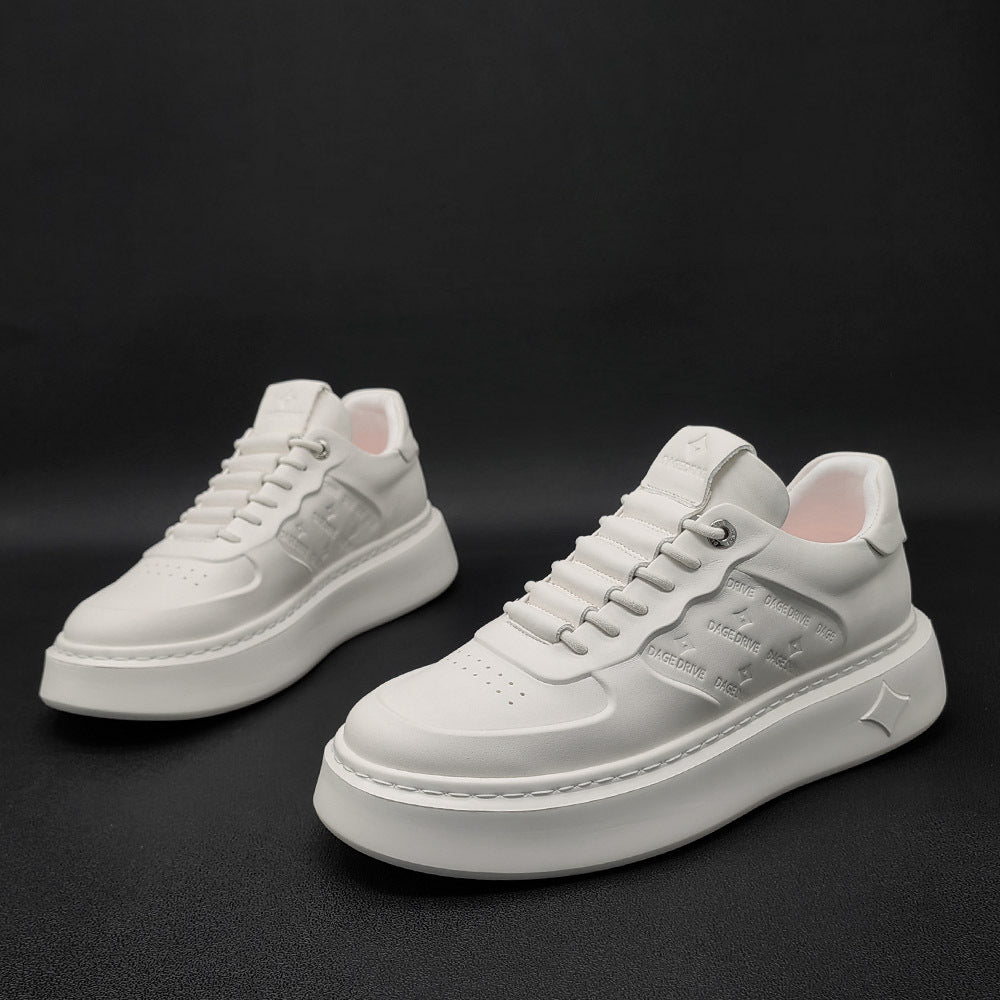 Men Minimalist Embossed Leather Casual Shoes-RAIIFY