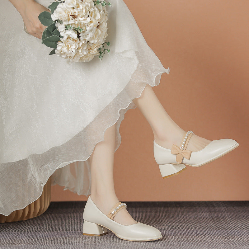 Women Stylish Elegant Low Chunky Heel Pumps-RAIIFY