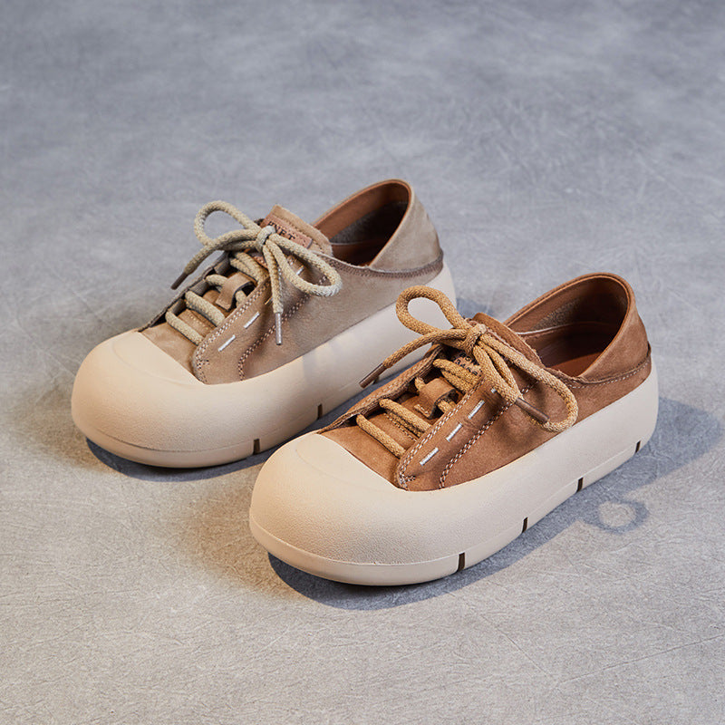 Women Fashion Minimalist Leather Flat Casual Shoes-RAIIFY