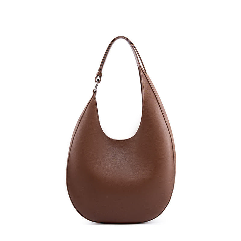Women Minimalist Solid Soft Leather Tote Shoulder Bag-RAIIFY