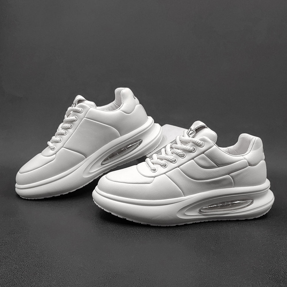 Men Minimalist Leather Thick Soled Casual Shoes-RAIIFY