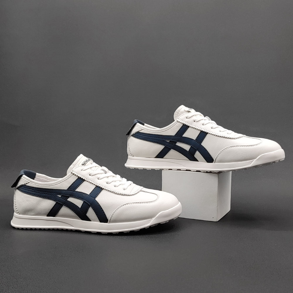 Men Stylish Patchwork Leather Casual Sneakers-RAIIFY