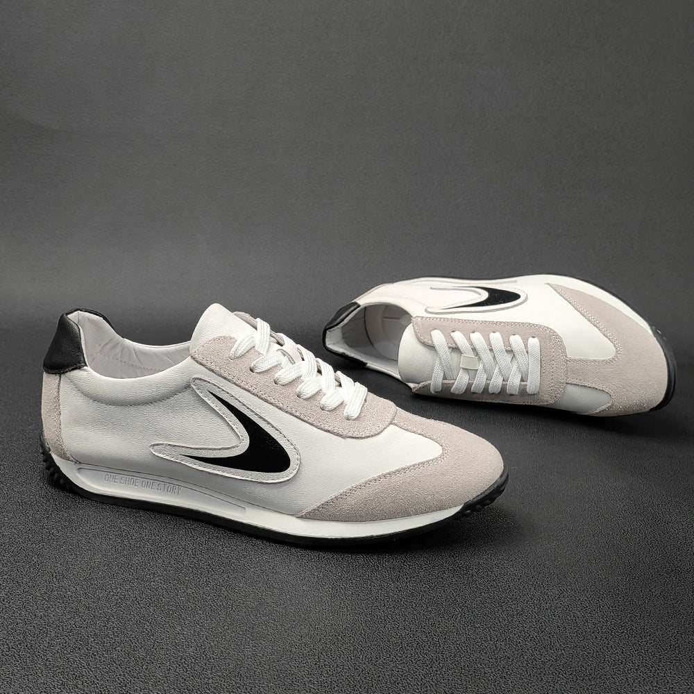 Men Stylish Soft Cowhide Patchwork Flat Casual Shoes-RAIIFY