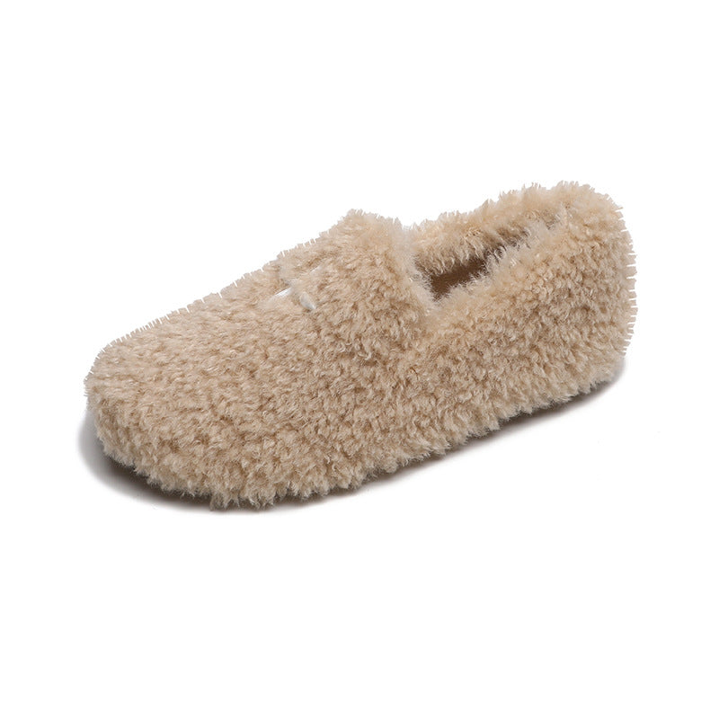 Women Winter Flat Soft Fur Casual Shoes-RAIIFY