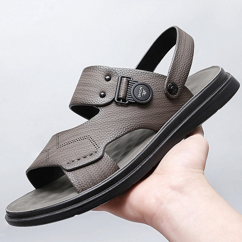 Men Fashion Casual Leather Beach Sandals-RAIIFY