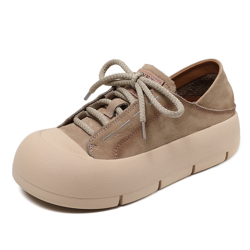 Women Fashion Minimalist Leather Flat Casual Shoes-RAIIFY